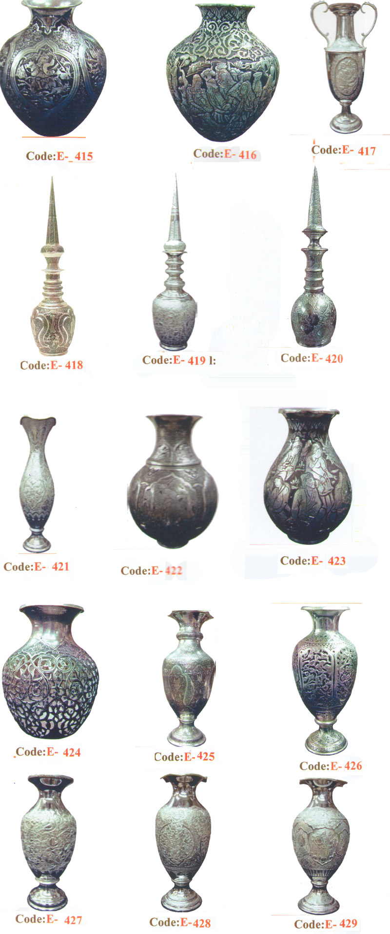 Pots de fleurs en argent